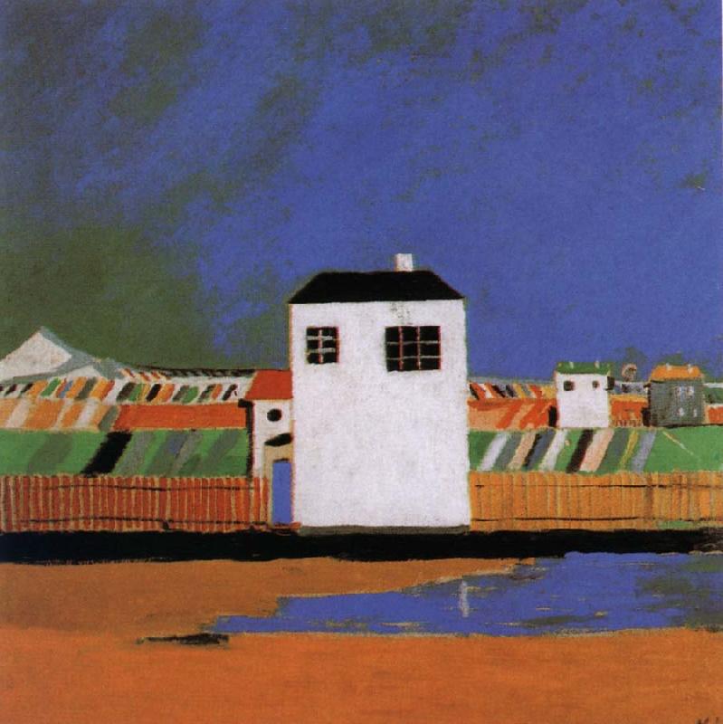 Kasimir Malevich A white house in the landscape Sweden oil painting art
